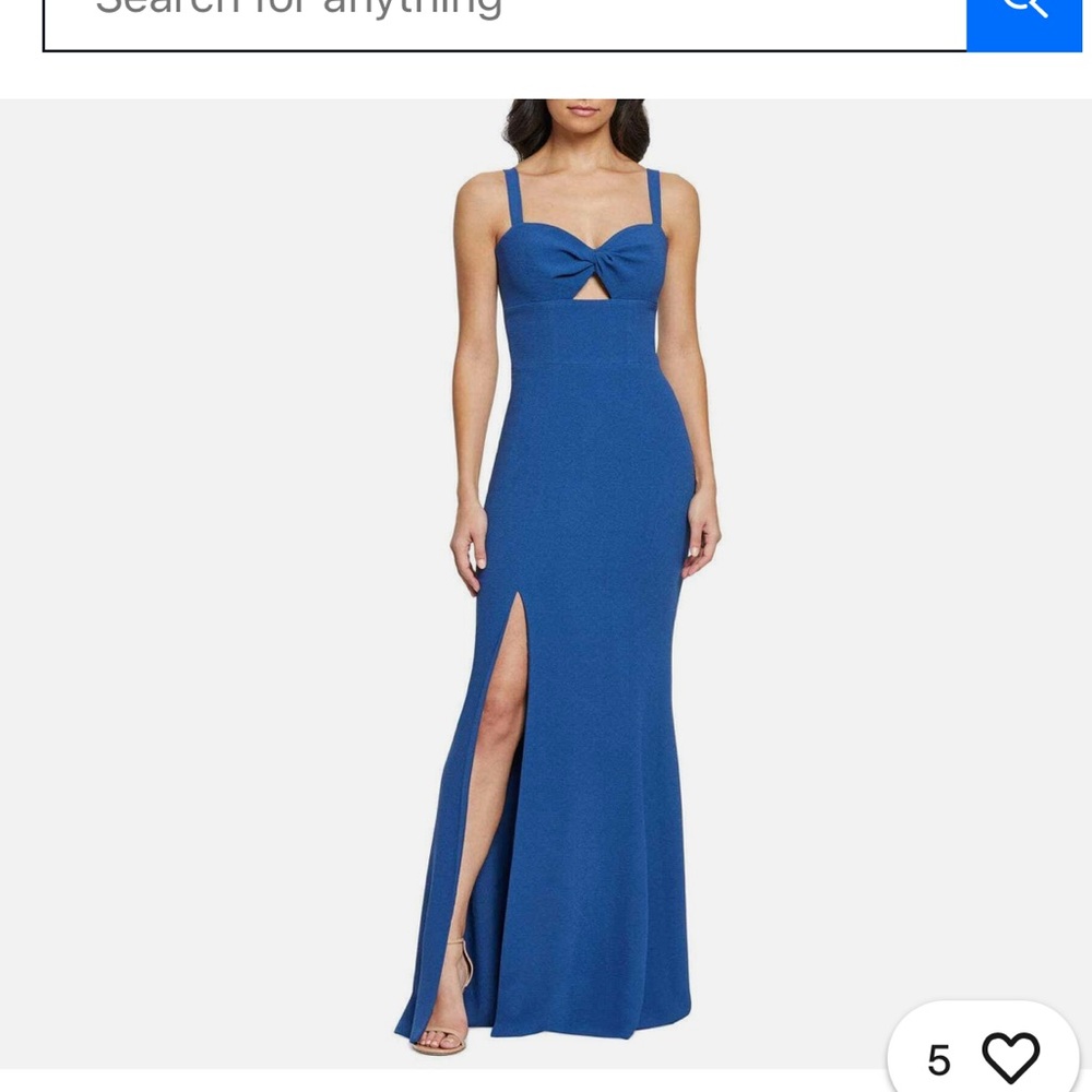 Dress The Population Womens Brooke Twist Front Gown X-Small Graphite Blue